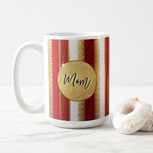 Tasse à café personnalisée avec rayures rouges Bou