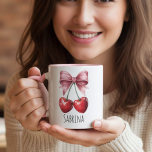 Tasse à café personnalisée avec un nom et des frui