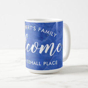 Tasse à café personnalisée bleu marine moderne