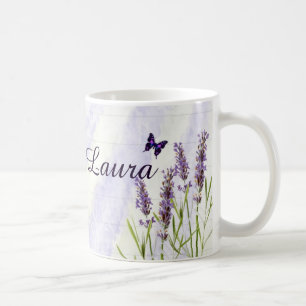 Tasse à café personnalisée champ de lavande