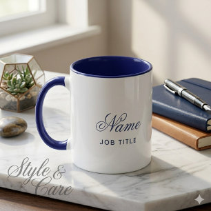 Tasse à café personnalisée Combo Navy avec nom