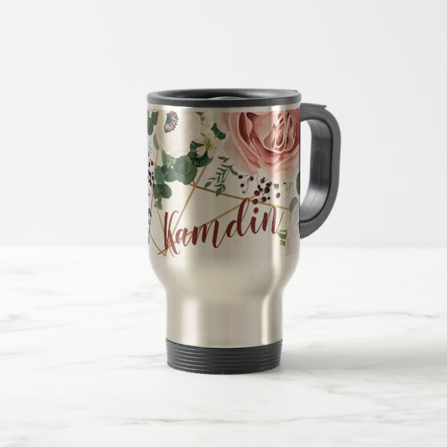 Tasse à café personnalisée de 15 onces Jardin géom (Devant droit)