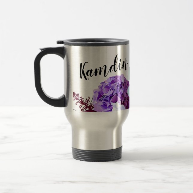 Tasse à café personnalisée de 15 onces Lavender Hi (Gauche)