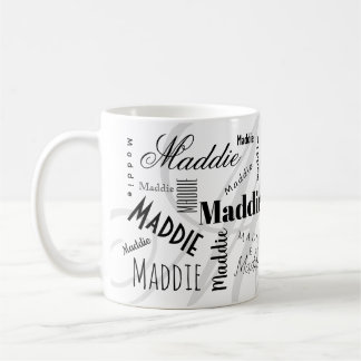 Tasse à café personnalisée Maddie Noir Blanc