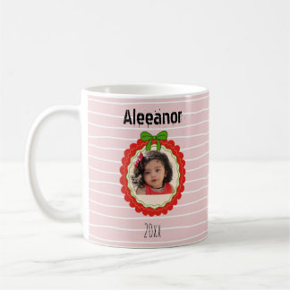 Tasse à café personnalisée rose avec photo et rayu