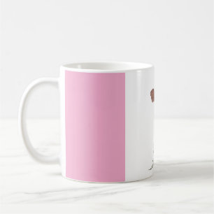 Tasse à café personnalisée rose et blanc abstrait