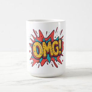 Tasse à café Pop Art « OMG ! » Bande Dessinée Rétr
