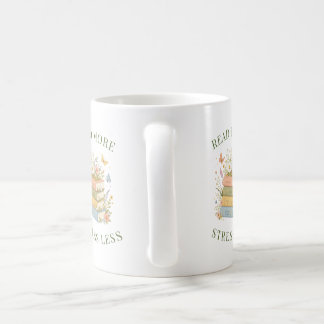 Tasse à café pour amoureux de livres floraux « Lir