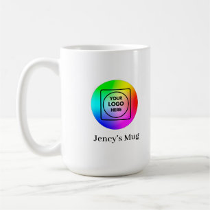 Tasse à café publicitaire de 15oz avec logo person