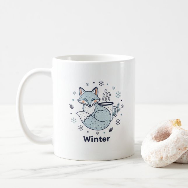 Tasse à café Renard d'hiver – Tasse en céramique d (Avec donut)