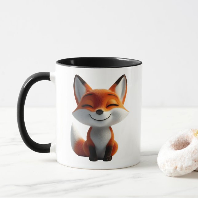 Tasse à café Renard Mignon | Conception de Mug Ren (Avec donut)