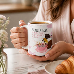 Tasse à café ridicule   Fille dans une tasse à caf