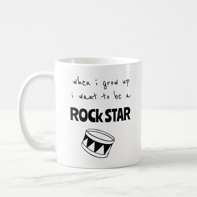 Tasse à café Rock Star Quand Je Grandis (Gauche)