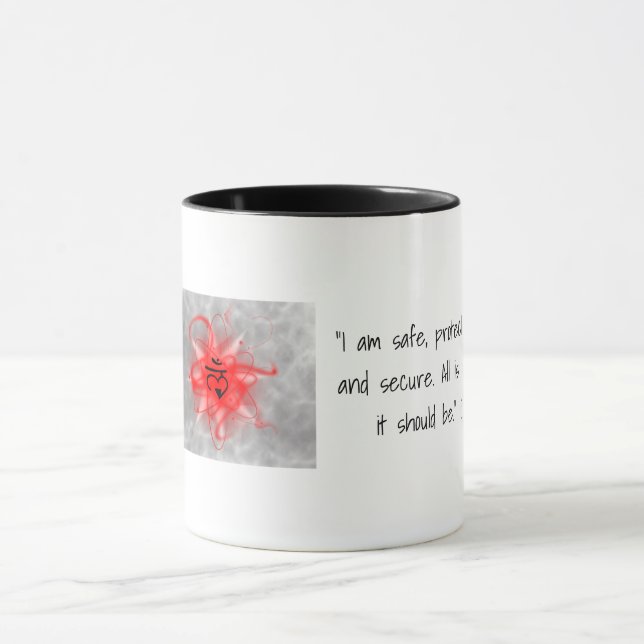 Tasse à café Root Chakra avec affirmations (Centre)