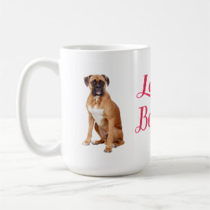 Tasse à café rose Chien Boxer chiot Amour