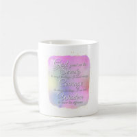 Tasse à café rose et or Prière de sérénité