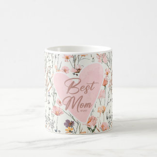 Tasse à café rose florale Meilleure Maman qui soit