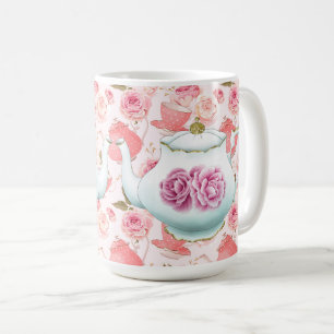 Tasse à café Roses roses et théières