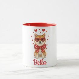 Tasse à café Shiba Inu chien Saint-Valentin 2026