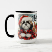 Tasse à café Shih Tzu Tout ce que je veux pour Noë