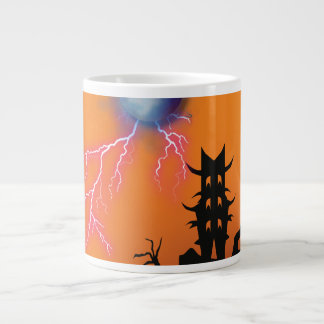 Tasse à café silhouette de château effrayant - Est