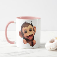 Tasse à café Singe Sourire Mignon – Animal Adorabl