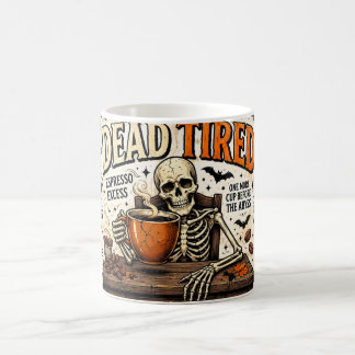 Tasse à café squelette mort de fatigue