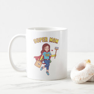 Tasse à café Super Maman drôle