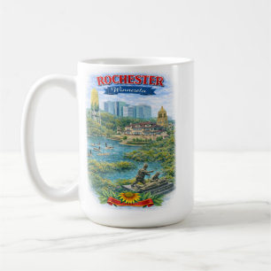 Tasse à café sur les monuments de Rochester MN Min