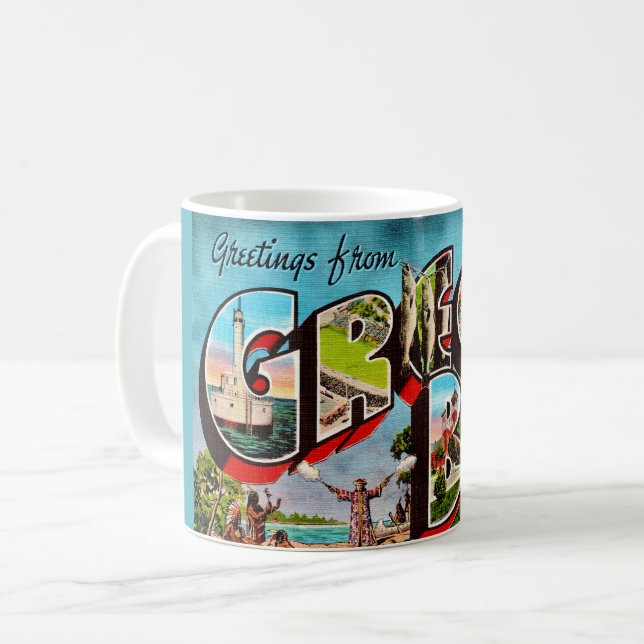 Tasse à café vintage Green Bay WI (Devant gauche)