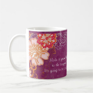 Tasse à café Violet avec grandes fleurs Cafetière