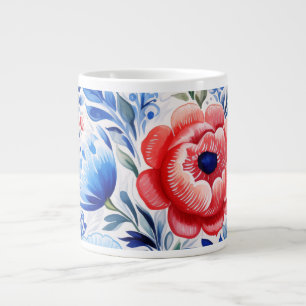 Tasse à café X-Large motif d'art populaire ukraini