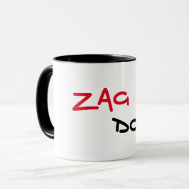 Tasse à café Zag Dog avec garniture noire
