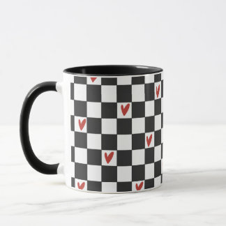 Tasse à carreaux noir et blanc | Esthétique modern