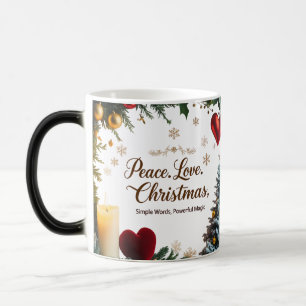 Tasse à changement de couleur Peace Love Noël