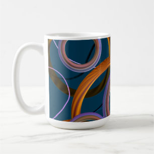 Tasse à design abstrait bleu et orange