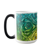 Tasse à design mosaïque moderne changeant de coule