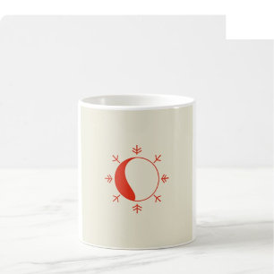Tasse à dessin linéaire de Noël - Rouge et Vert