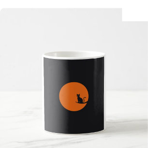 Tasse à dessin linéaire Halloween - Noir et orange