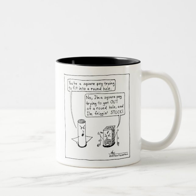 Tasse à deux tons de noir carré de cheville d'INFJ (Droit)