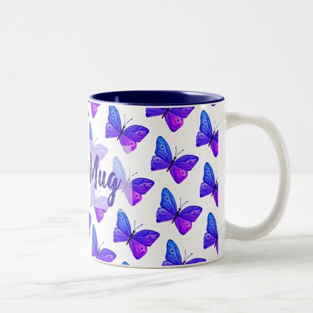 Tasse à deux tons personnalisée de papillons (Droit)