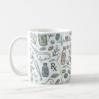 Tasse à doodle de pharmacie dessinée à la main | B