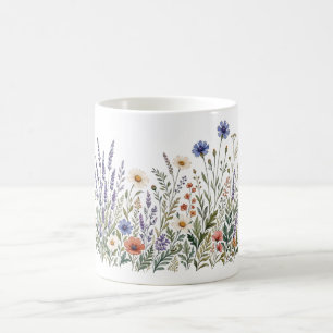 Tasse à eau-fleur sauvage bohème aquarelle