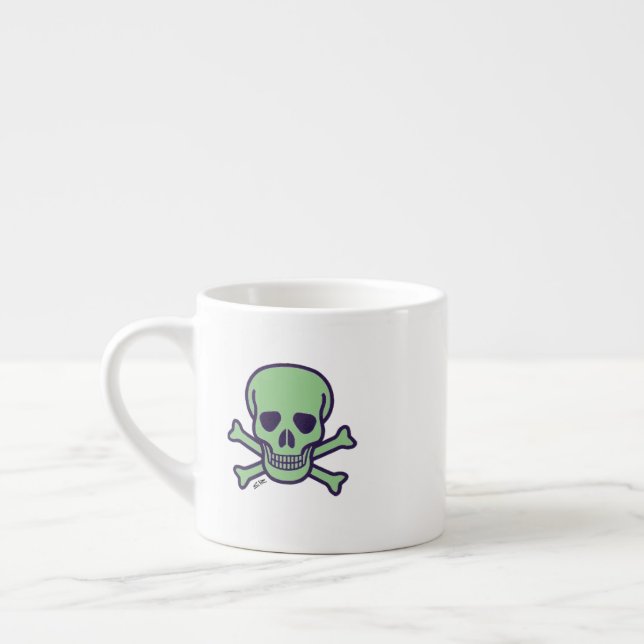 Tasse à expresso crâne vert (Gauche)