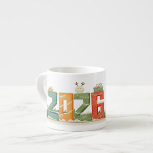 Tasse à expresso Cute 2026 pour le Nouvel An