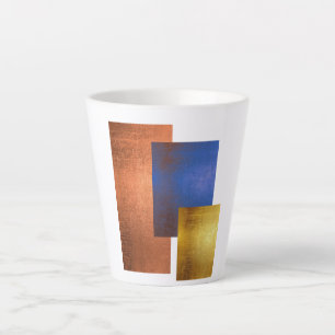 Tasse à Latte Abstraite Géométrique Blanche Modern