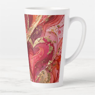 Tasse à latte en marbre rouge et or