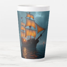 Tasse à Latte (Navire Majestueux en Mer)