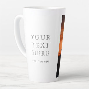 Tasse à latte personnalisée avec texte et photo