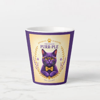 Tasse à latte Professor Purr-Ple™ – Restez curieux